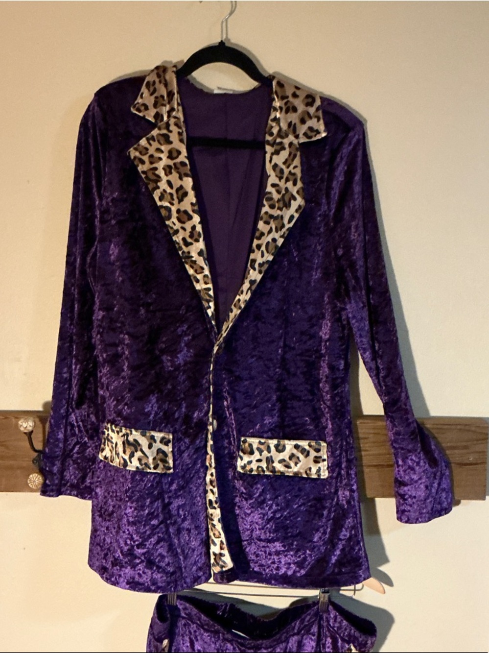 Spirit Purple Top with Leopard Trim Accent